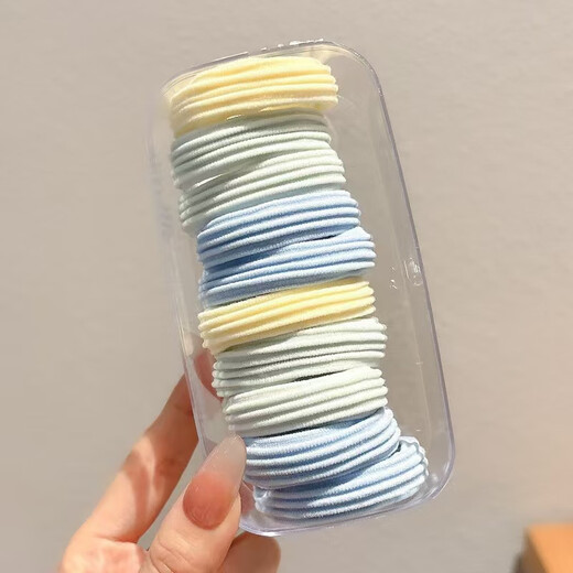 Jisenjia Stripes丨Sea Salt Series Highly Elastic Summer Ball Hair Rope Cute Headband Rubber Band Durable Thickened Rubber Band Sea Salt Series 10 Strips-Stripes