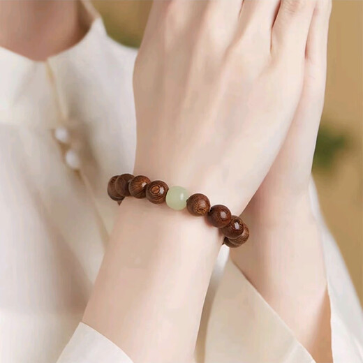 Wooden bracelets for boys to play with gold silk jade sinking water-grade sandalwood and Buddhist beads gold nanmu bracelets 10mm golden sandalwood