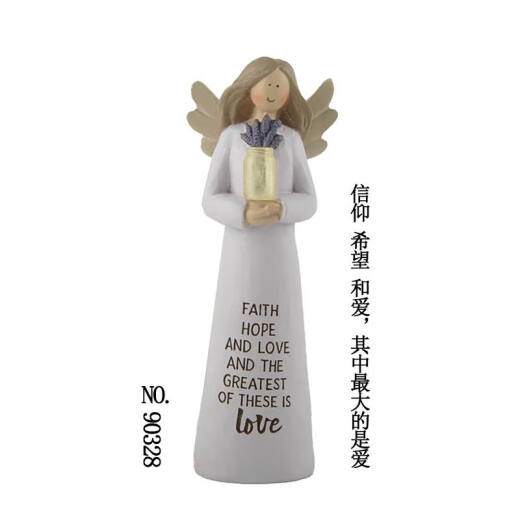 Tlxt Cada pieza tiene especial significado original puro personajes hechos a mano lindos adornos de escritorio de ángel decoración del hogar regalo de cumpleaños gris claro 13578