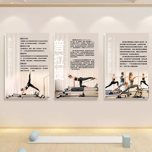 Sailoto Pilates hanging painting, body fitness, yoga studio, cultural wall, environmental creation, decorative painting, yoga classroom inspirational 01+ Pilates Medium