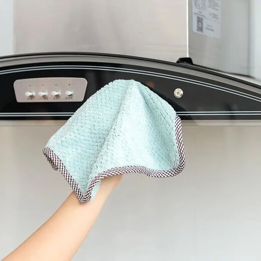 Dishwashing cloth that does not stick to oil and does not shed lint, decontamination and water-absorbing kitchen scouring pad, hand towel, thickened towel 1