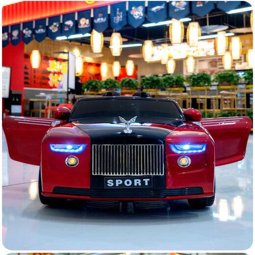 LNGA LANDGRE Rolls-Royce baby electric car four-wheeled baby car that can sit on a child's remote control charging toy car stroller white dual drive + Chaowei 12V7A + remote control + leather seat