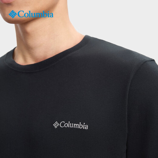 Columbia Outdoor 25 autumn and winter new men's silver point thermal UPF50 sun protection T-shirt XE9365 010 black Asia-Pacific slim fit M (175/96A)