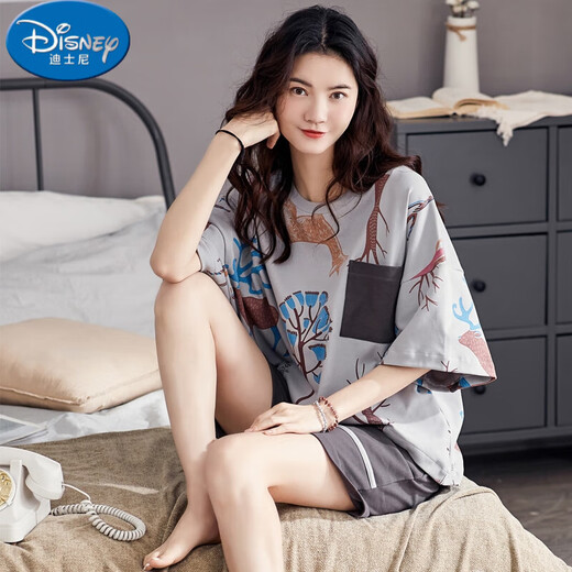 Disney pajamas for women, summer cotton thin short sleeves 2025 new cute summer thin home clothing set YZT-9892 9851 M Recommended 80-Jin [Jin equals 0.5 kg] wear
