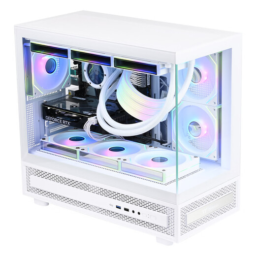 Thermaltake（Tt）钢影透S-M 海景房机箱 电脑主机 白色（M-ATX主板/支持360水冷/9风扇位）