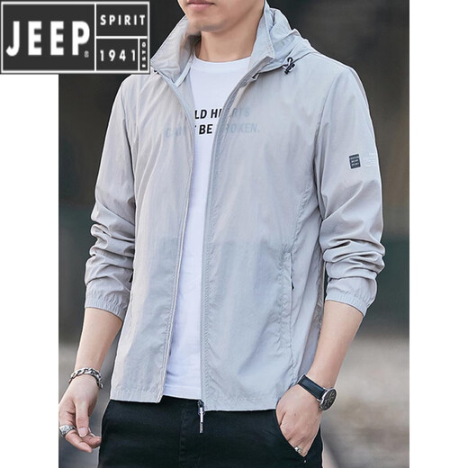 JEEP SPIRIT冰丝防晒衣男夏季轻薄透气户外遮阳钓鱼服登山夹克外套速干衣 RT-699黑色 M