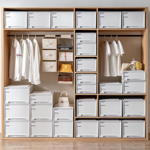 Sanqihu Aufbewahrungsschrank Schubladen Typ Kleiderschrank Aufbewahrungsbox Plastiklagerstaierschrank Haushaltsschubladenschrank Einfacher Speicherschrank 45-3523 Tiefe 45* Breite 35* Höhe 23 cm weißer einpack reine weiße Schublade dicker Exportmodell