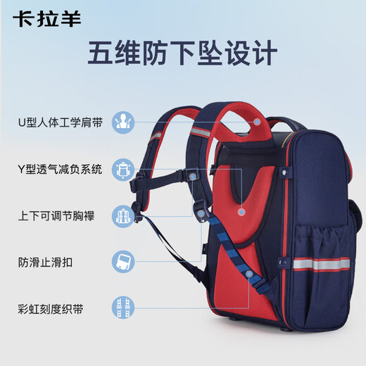 Kara Sheep children's schoolbags for primary school students in grades 1-3-6 reduce burden, protect spine, prevent falling, and decompress boys and girls backpacks.