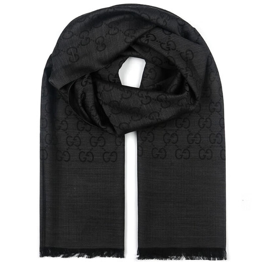 Gucci (Gucci) Летние новые пары из тонкой шерсти Silk Silk Silk Scepl Scard 165904 3G646 Подарок 1100 Black Black