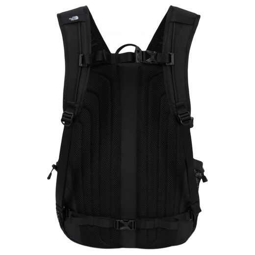 北面（The North Face）品牌徽标拉链开合尼龙双肩包中号男女同款情侣款黑色 黑色