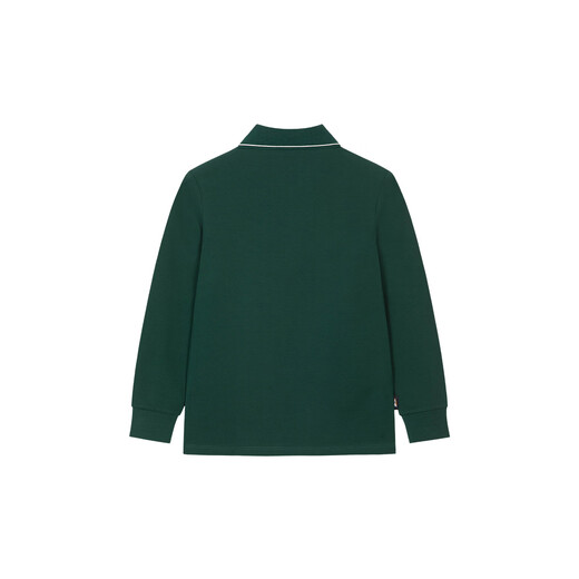 Hush Puppies children's clothing for boys, middle and older children, autumn new style, comfortable, classic, casual and versatile long-sleeved POLO shirt, green 130 cm