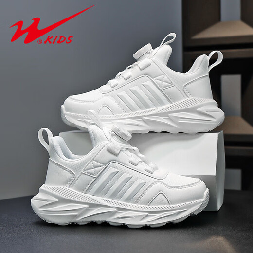 Double Star Children's Shoes 2025 Summer New White Sneakers Men and Girls Fashionable All-Match Mesh Casual Sports White Shoes 15246 White (Leather) 38 Size 24.4cm in length/foot length 23.4cm