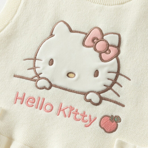 David BELLA (DAVE/BELLA) [Hello Kitty Joint Brand] Girls Sweater Children's Vest Knitted Sweater Baby Vest Children's Top White [Spot] 73 cm (Suggested height 66-73 cm)