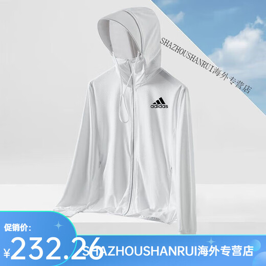 Adidas Clover Men et femme Sun Protection Upf50 New Fashion Style coréen Summer UV Slimming Ice Silk Jacket Men's Style - Dark Night Grey L