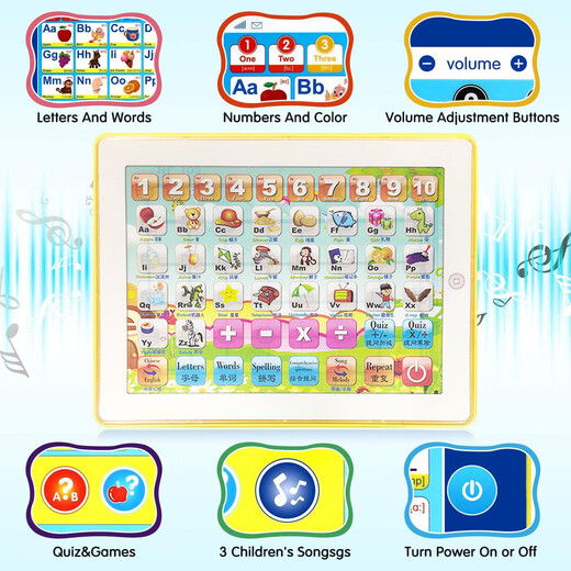 Grenzüberschreitende Kinder große englische Tablet-Lernmaschine Kinder denken iPad frühe Bildungsmaschine Spielzeug Geschenk Pink Pink