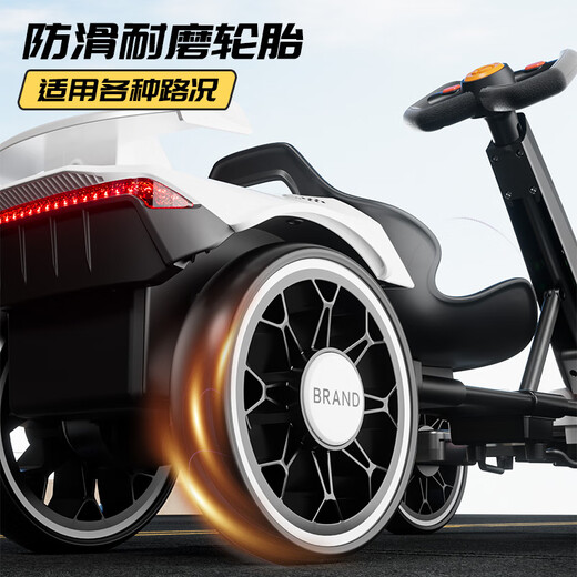 Youyou Meng Kart Четырехколесный мальчики в возрасте 3-10 лет. Электромобиль без установки складной дистанционное управление игрушечным автомобилем может сидеть у людей. Расширенная модель Knight White [Двойной привод 12 В+пульт дистанционного управления] 2025 Охладный четырехколесный карт.