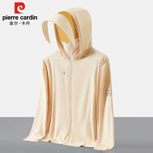 Pierre Cardin sun protection clothing men's summer same style ice silk breathable fishing thin coat UV protection men's clothing dark gray XL