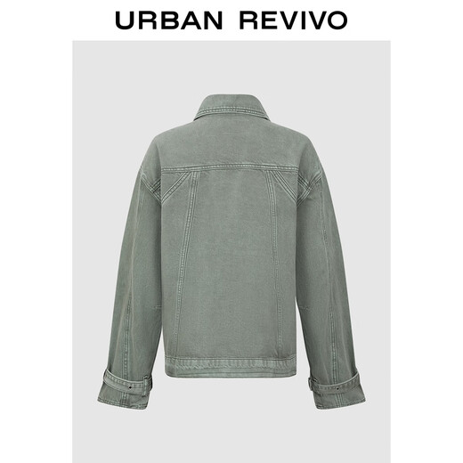 
UR2025 summer new women's clothing retro old washing water symmetric patch pocket casual jacket UID850012 light green (lender) XS