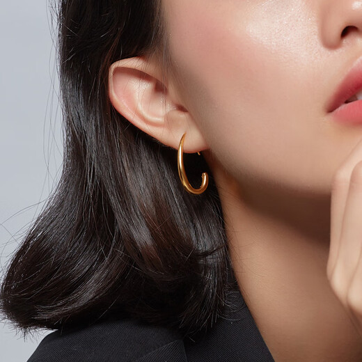 Chao Acer Royal Gold Earrings for Women Women's Gold Water Drop Earrings 5D Hard Gold Single Piece as a Birthday Gift for My Girlfriend Single Piece (Including Silicone Ear Plugs)