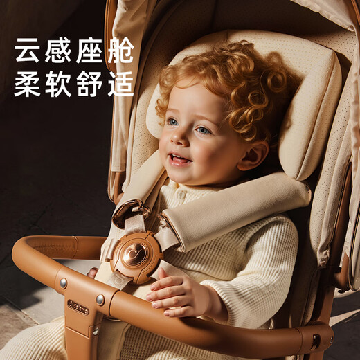 DELAMA Q2 baby stroller, high view stroller, can sit and lie down, reversible, lightweight folding baby stroller Q2 Maillard PLUS (larger wheel version)