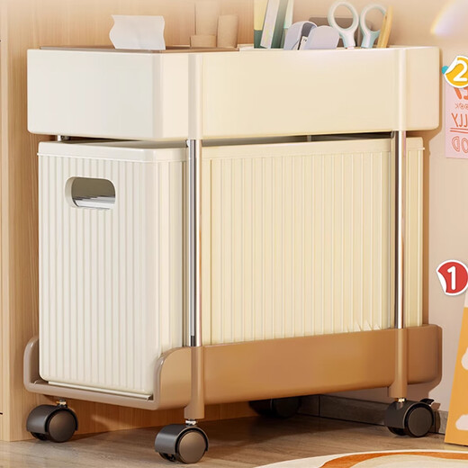 Under-the-desk storage rack, office work station bag storage artifact, removable floor-standing bookshelf, drawer-type trolley storage rack, two-layer compartment, wheeled version