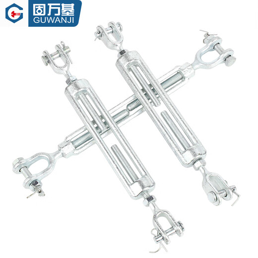 Guwanji national standard UU type flower basket screw marine wire rope tensioner heavy-duty American open body tightening galvanized turnbuckle bolt American 3/4x6 (1 piece) 2.36 tons