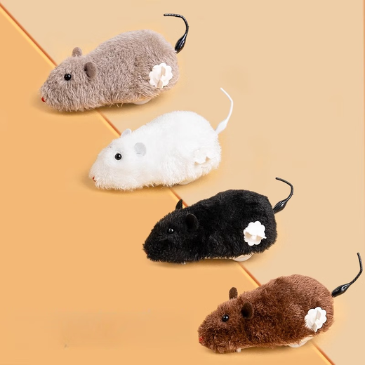 Giant crystal consumes pet energy cat toy wind-up mouse self-pleasure to relieve boredom amusing cat stick simulation mouse cat clockwork mouse brown clockwork mouse
