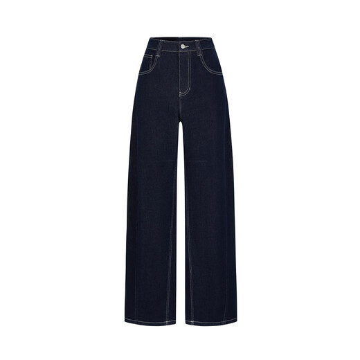 Jiuzi Annako retro casual denim style loose dark blue denim scimitar pants women's spring new style 2025 Zhangqing-second batch KWFQ12172 M