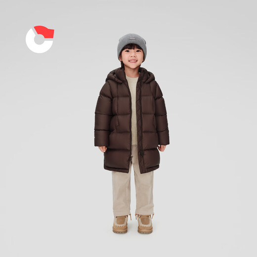 Nanny Goose Children's Down Jacket Warm Thickened Windproof Jacket Mid-Length Bread Jacket Simple Coldproof Winter Wear NG2865 Shark Gray 140