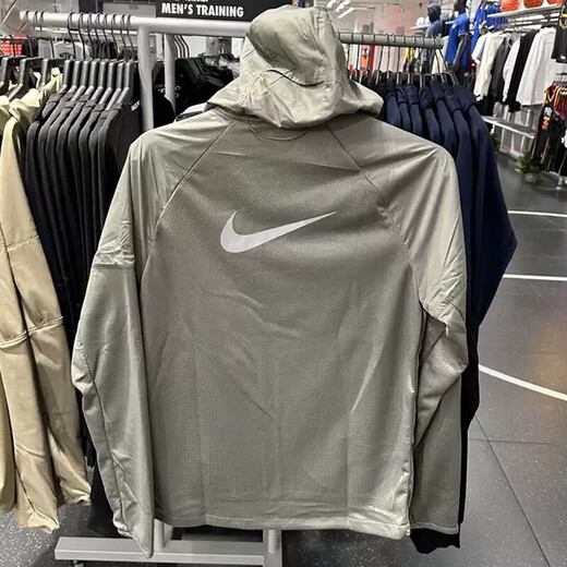 耐克（NIKE）外套男装2025夏季新款运动服跑步训练时尚梭织连帽男士夹克 FZ1112-053灰绿 M