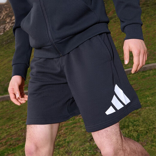 阿迪达斯 （adidas）棉质短裤男夏季运动裤宽松透气针织休闲五分裤IC9756 HC3477 S 120-135斤