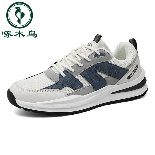 
Woodpecker Large Size Men's Shoes Autumn 45 Men's Shoes Men's 46 Sports Shoes Men's 47 Casual Shoes Plus 48 Breathable Mesh Shoes H9903 White and Blue 38