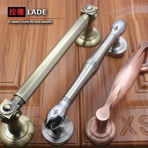 Clcey Antike Tür doppelter Offener Holz-Türgriff GRIFT GREISE HOLZENTUE TÜRE Europäische Einfache Villa Retro antike Bronze Big Pull Griff 9856 Gesichtsbehandlung Rot Ancient