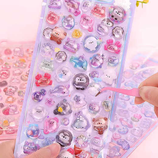 3D tridimensional alivio pegatina para niños chicas artes de uñas