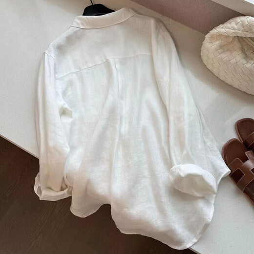 [Linse Sensing White Shirt] Summer Summer Fin Loose Slimming Sun Protection Tops pour les femmes, nouveaux styles de vêtements autonomes blancs L