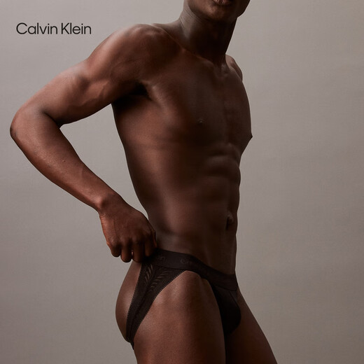 
Calvin Klein underwear men modern sexy black lace ck thin smooth hollow thong double thong men NB3855 UB1-Space Black 1 M