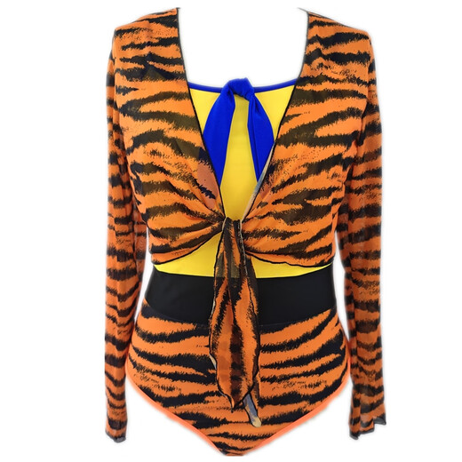 Dasheng swimsuit professional racing student one-piece new Monkey King resort hot spring quick-drying elastic long-sleeved sun protection swimming children's shorts M