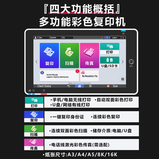 Wanshi Rongguang C2503 6055 5503 6004 black and white remanufactured printer 6054 commercial all-in-one large a3 color a4 digital laser office dedicated multi-function copier, two paper box model (send workbench + high cover document feeder) color C2503 25 pages/minute for 10 people office