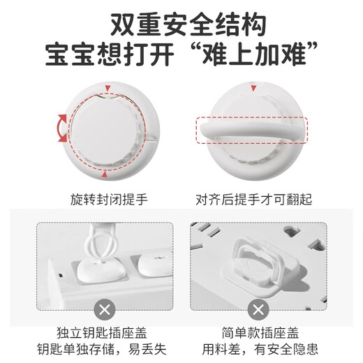 ZOZX German anti-electric socket cover, anti-electric shock protection for children, anti-electricity child jack plug, plug switch cover, waterproof plug, 12 pieces, 6 three-plugs + 6 two-plugs, double safety structure