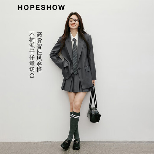 Red sleeve high-end and atmospheric suit jacket 2025 autumn new women's deconstructed structure line gun lapel niche suit gray 060 M