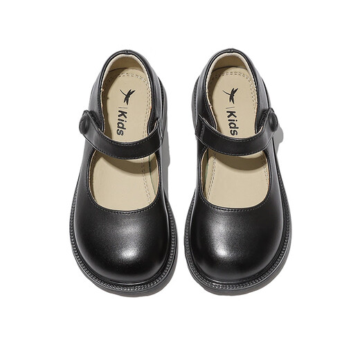 Zapatos para niños con libélula roja, zapatos de princesa para estudiantes de suela suave para niñas de otoño, zapatos de cuero pequeños de estilo universitario para niños Q52BD053 negro 33