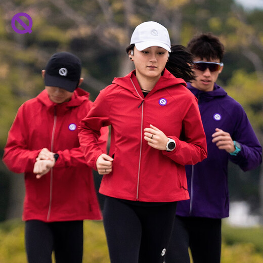QINKUNG轻功跑步风衣运动外套男女款 QINKUNG户外多功能春季防风外套 【女款】墨紫色 XS