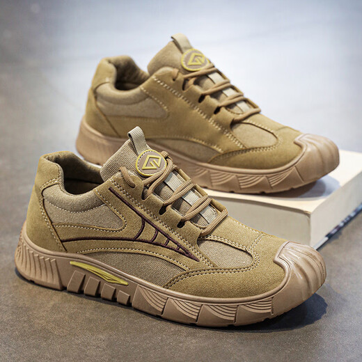 Changxiang Huili Herrenschuhe Sommer atmungsaktiv 2025 Schuhe Herren Sportlosen Schuhe Herren Arbeit Schuhe Arbeitsschutz Kleidung-resistente Bergsteife Martin Boots Männer Khaki 41