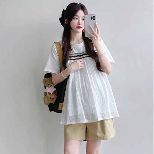 Geman Maternity Top Summer 2025 Новая модная футболка с коротки