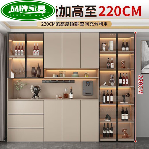 顾家丽安系列实木餐边柜靠墙多功能一体柜餐厅厨房简约现代定制收纳 活动二奶咖色 送货入户包安装 款式140*40*220