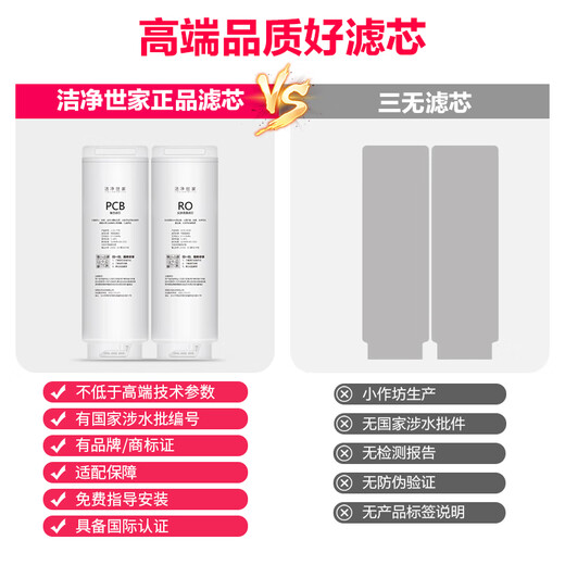 Clean Shijia es adecuado para el elemento filtrante purificador de agua Haier serie 2U1 RO membrana de ósmosis inversa elemento filtrante purificador de agua HRO10H11-2U1 juego completo de 2 piezas