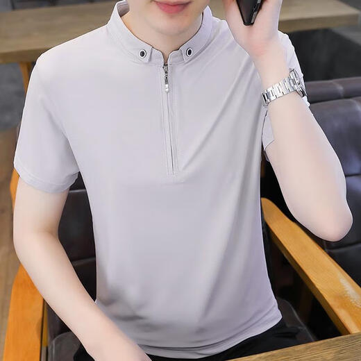 Jeep Spirit Männer kurzärmelig T-Shirt Sommer 2025 Neues koreanisches Stil Trendy Ice Seide Halbärmelige Männer-Polo-Hemd-Top-Basis-Hemd 9921 Green Classil manner min