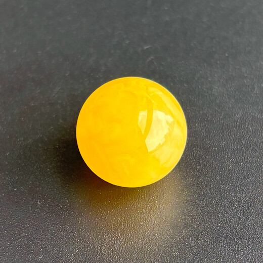 Yuzhi 1 item 1 certificate 1 shot natural raw ore Russian material unoptimized beeswax amber round beads single bead with beads 18.9mm