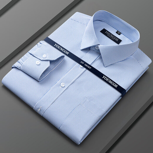CEO YAGEOR COQUITA DE ENTARA ALGODA PURA PURE para hombres 2025 Summer NUEVO NEGOCIOS CORROVISIONES Formal Formal Wear y no hierro Top 6623 [Finas rayas azules y blancas] 38 [sugerido 100-120Jin [Jin iguala 0.5 kg]]]