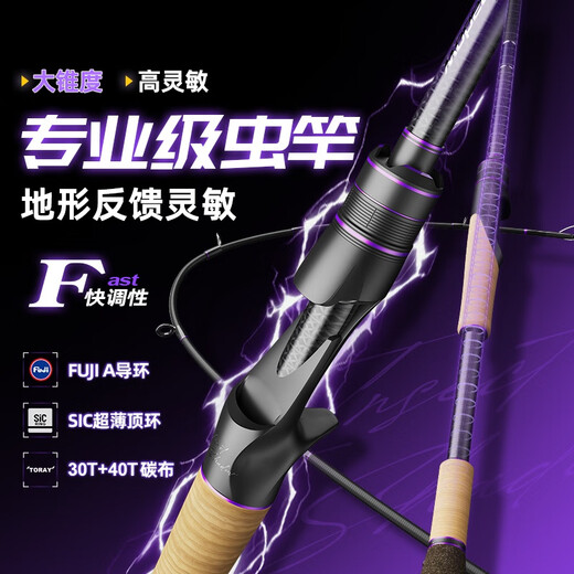 Cymbodia Luya Pole Fischereistabpistole Gerade Griff Carbon Mandarin Fisch Bass Superschnelle Einstellung Schwarz Pit Insektenstange 24 neues Modell 682m 2,03 m CL/Fuji Sic Ring Pistole Griff Insekt